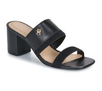 Sandales femmes Tommy Hilfiger LEATHER SUEDE BLOCK HEEL MULE Noir 39