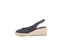 Tommy Hilfiger Femme Mid Wedge Espad Slingback Fw0fw09228 Espadrilles compensées, Black (Black), 40 EU