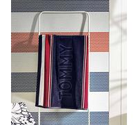 Tommy Hilfiger, Serviette de plage ou piscine en éponge de pur coton chenillé 90 x 170 cm Cruiser