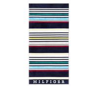 Tommy Hilfiger, Serviette de plage ou piscine Maxi éponge de pur coton chenillé Athletic Navy 90 x 180 cm