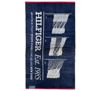 Tommy Hilfiger Serviette de plage pour piscine de plage Maxi en éponge de pur coton chenillé Motif : Skipper 51 Taille : 90 x 170 cm