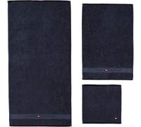 Tommy hilfiger-serviette serie legend 2-uni 560gr./m², 100 % coton, bleu marine, Serviette 50 x 100 cm