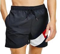 Tommy Hilfiger Shorts De Bain pour Hommes Drapeau Tordu, Noir Grande
