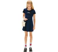 Tommy Hilfiger Skater Dress SS Kg0kg09284 Robe évasée, Blue (Dark Night Navy), 14 Ans Fille