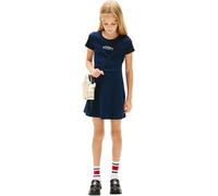 Tommy Hilfiger Skater Dress SS Kg0kg09284 Robe évasée, Blue (Dark Night Navy), 6 Ans Fille