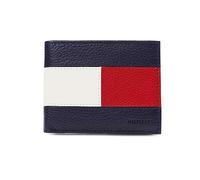 Tommy Hilfiger RFID Single Fold Bifold Wallet Accessoire de Voyage -Portefeuille, Rouge/Blanc/Bleu, Taille Unique Homme