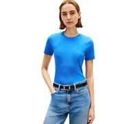 Tommy Hilfiger Slim Cody C-NK SS Ww0ww40587 Hauts en Tricot à Manches Courtes Femme, Blue (Blue Orbit), S