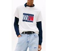 Tommy Hilfiger Slim Flag Shortsleeve Tee Ancient White Taille: L | T-shirts avec imprimés Outlet | Homme | Blanche