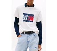 Tommy Jeans Rwb Flag Slim Fit Short Sleeve T-shirt Blanc XL Homme