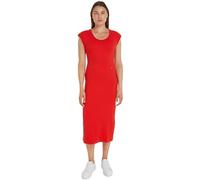 Tommy Hilfiger Slim Rib DRS MIDI Cap Sleeve WW0WW41273 Robes Moulantes, Rouge (Fierce Red), M Femme
