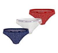 Tommy Hilfiger Slips Bikini Femme Lot de 3 avec Dentelle, Multicolore (Desert Sky/White/Primary Red), L
