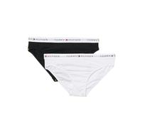 Tommy Hilfiger Slips Lot de 2 Fille avec Ceinture à Motif Logo, Blanc (White/Black), 12-14 Ans