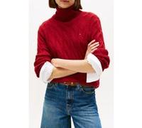 Tommy Hilfiger Soft Wool Cable Roll Neck Regatta Red Taille: XL | Pulls Outlet | Femme | Rouge