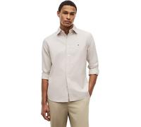 Tommy Hilfiger Mw0mw35774 Oxford Long Sleeve Shirt Beige XL Homme