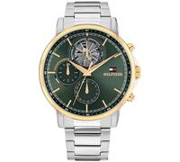 Tommy Hilfiger Montre Analogique Multifunction à Quartz pour Homme avec Bracelet en Acier Inoxydable Argenté - 1710735