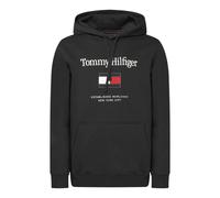 Tommy Hilfiger - Sweat à capuche en molleton avec broderie logo - Homme - Sweatshirts et sweats à capuche - Noir - Taille: M