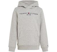 Tommy Hilfiger Sweat À Capuche Enfant Unisexe Essential Hoodie, Gris (Light Grey Heather), 14 Ans
