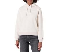Tommy Hilfiger Sweat à Capuche Femme avec Logo, Ivoire (Heather Oatmilk), XL
