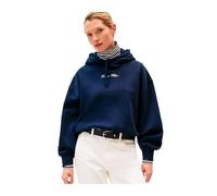 Tommy Hilfiger Sweat à Capuche Femme Classic Script Fleece avec Capuche, Bleu (Dark Night Navy), S