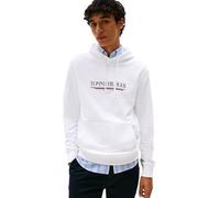 Tommy Hilfiger Sweat à Capuche Homme Brand Love en Coton, Blanc (White), XXL