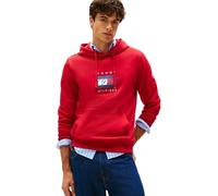 Tommy Hilfiger Sweat à Capuche Homme Linear Flag Graphic en Coton, Rouge (Medium Red), XXL