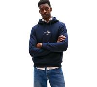 Tommy Hilfiger Sweat à Capuche Homme Outline Flag Script avec Capuche, Bleu (Desert Sky), L