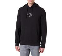 Tommy Hilfiger Sweat à Capuche Homme Outline Flag Script avec Capuche, Noir (Black), M
