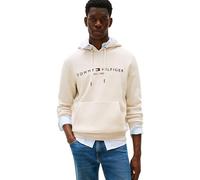 Tommy Hilfiger Sweat à Capuche Homme Tommy Logo avec Capuche, Beige (Heathered Oatmilk), L