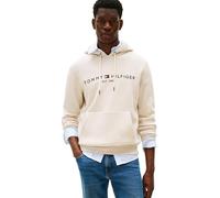 Tommy Hilfiger Sweat à Capuche Homme Tommy Logo avec Capuche, Beige (Heathered Oatmilk), S