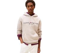 Tommy Hilfiger Sweat à Capuche Homme Tommy Logo avec Capuche, Beige (Heathered Pebble), L