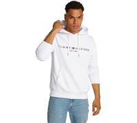 Tommy Hilfiger Sweat à Capuche Homme Tommy Logo avec Capuche, Blanc (White), XS