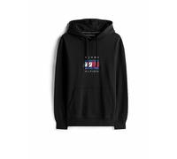Tommy Hilfiger Sweat à Capuche Homme Linear Flag Graphic en Coton, Noir (Black), M