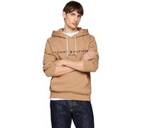 Sweat en coton camel imprimé avec une coupe droite et à capuche S