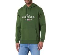 Tommy Hilfiger Sweat à Capuche MW0MW41427 pour Homme « Love BIG Hilfiger », Vert, S, Vert (pin de Montagne), S