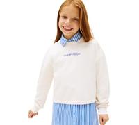 Tommy Hilfiger Sweat à Capuche pour Fille Glitter Tommy Crew KG0KG09128 - Blanc (Ancient White), 10 Ans