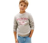 Tommy Hilfiger Sweat à Capuche Tommy imprimé délavé KB0KB10337 pour garçon Gris Moyen chiné 8 Ans, Gris (Mid Grey Heather), 8 Ans