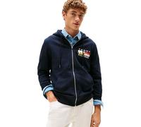 Tommy Hilfiger Sweat à Capuche Zippé Homme Colour Flag Zip Through avec Logo, Bleu (Desert Sky), L