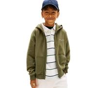 Tommy Hilfiger Sweat à Capuche zippé Unisexe Mini Corp KS0KS00726 pour Enfants, Vert (Vert Bataille), 12 Ans