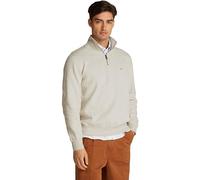 Tommy Hilfiger Sweat avec Fermeture Éclair Homme Essential Fleece 1/4 Zip Col Entonnoir, Beige (Heathered Oatmilk), XS