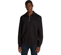 Tommy Hilfiger Sweat avec Fermeture Éclair Homme Essential Fleece 1/4 Zip Col Entonnoir, Noir (Black), S