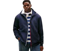 Tommy Hilfiger Sweat avec Fermeture Éclair Homme Global Stripe Zip Through avec Col Montant, Bleu (Desert Sky), 2XL