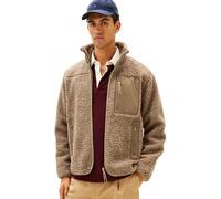 Tommy Hilfiger Sweat avec Fermeture Éclair Homme Teddy Fleece Zip Through avec Col Montant, Beige (Coastal Taupe), XL