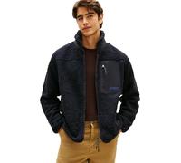 Tommy Hilfiger Sweat avec Fermeture Éclair Homme Teddy Fleece Zip Through avec Col Montant, Bleu (Desert Sky), L