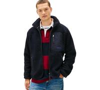 Tommy Hilfiger Sweat avec Fermeture Éclair Homme Teddy Fleece Zip Through avec Col Montant, Bleu (Desert Sky), S