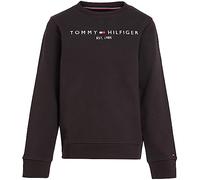 Tommy Hilfiger Sweat Enfant Unisexe Essential Sweatshirt sans Capuche, Noir (Black), 8 Ans