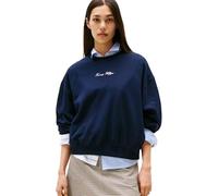 Tommy Hilfiger Sweat Femme Classic Script Terry Col Ras-du-Cou, Bleu (Dark Night Navy), M