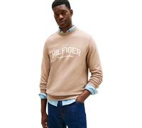 Tommy Hilfiger Sweat Homme Arch Crew Neck Regular Fit, Beige (Coastal Taupe), XL