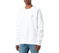 Tommy Hilfiger Sweat Homme Hilfiger Stack Col Ras-du-Cou, Blanc (White), XL