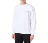 Tommy Hilfiger Sweat Homme Small Crest Outline avec Col Ras-du-Cou, Blanc (White), XXL
