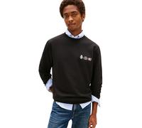 Tommy Hilfiger Sweat Homme Small Crest Outline avec Col Ras-du-Cou, Noir (Black), S